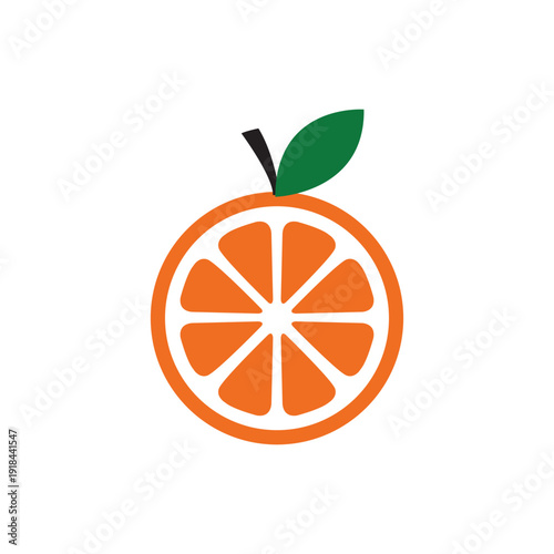 vector orange fruit isolated on white