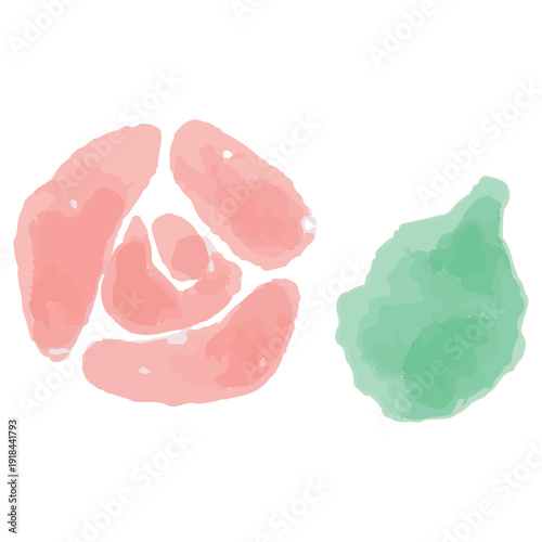 幼稚園・保育園向け 5月のやさしい水彩挿絵イラストシリーズ｜バラ｜May Gentle Watercolor Rose Illustration for Kindergarten & Nursery