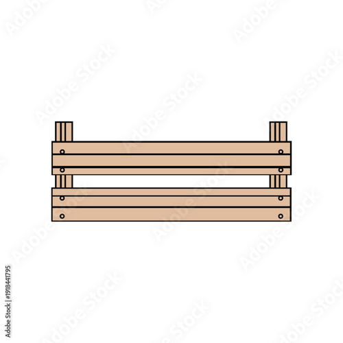 vector wooden bench isolated on white background