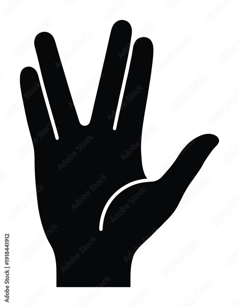 Fototapeta premium Vulcan salute hand sign concept of live long and prosper human graphic design communication