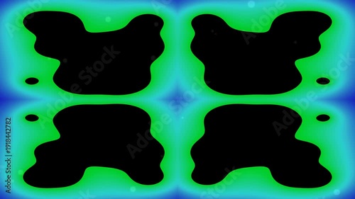 Colorful abstract fluid patterns with vibrant green and blue hues