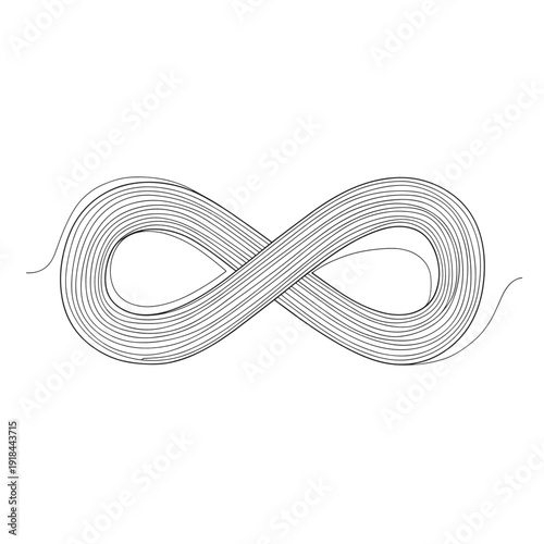 Minimalist infinity symbol with thin parallel lines representing neurodiversity and limitless potential concept