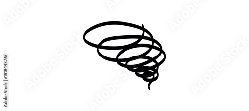 hand drawn vector illustration of round circular swirl.