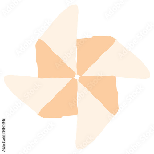 5月の園だよりに使いやすい シンプル手描きイラストカットシリーズ｜かざぐるま（折り紙）｜May Simple Hand-Drawn Illustration Cut Series for Preschool Newsletter | Pinwheel (Origami)