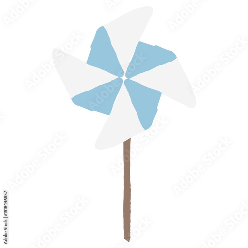 5月の園だよりに使いやすい シンプル手描きイラストカットシリーズ｜かざぐるま（折り紙）｜May Simple Hand-Drawn Illustration Cut Series for Preschool Newsletter | Pinwheel (Origami)