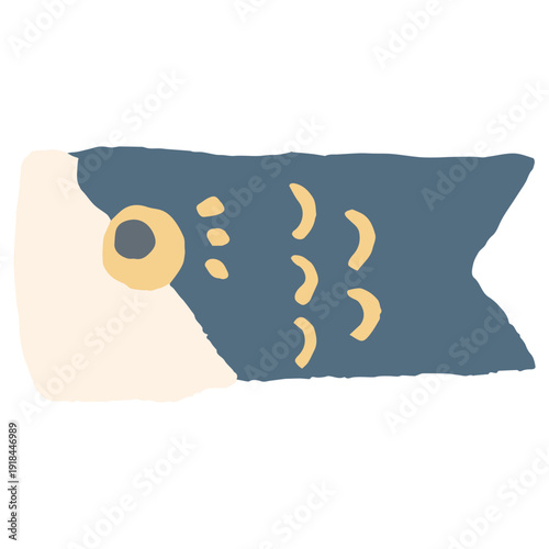 5月の園だよりに使いやすい シンプル手描きイラストカットシリーズ｜鯉のぼり（子どもの日）｜May Simple Hand-Drawn Illustration Cut Series for Preschool Newsletter | Koinobori (Children’s Day)