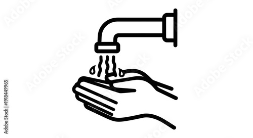 Hand washing  icon, outline icon, vector illustration