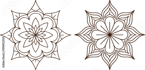 Ornate floral mandala designs with intricate patterns and shapes  decorative elements for art and craft projects