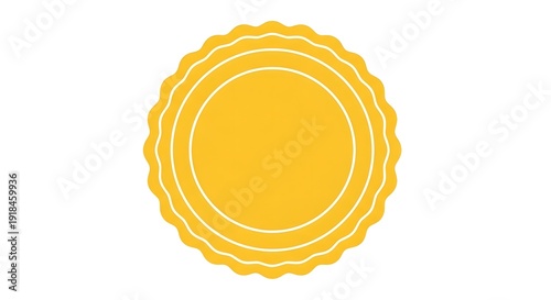 Yellow Scalloped Circle Frame Graphic
