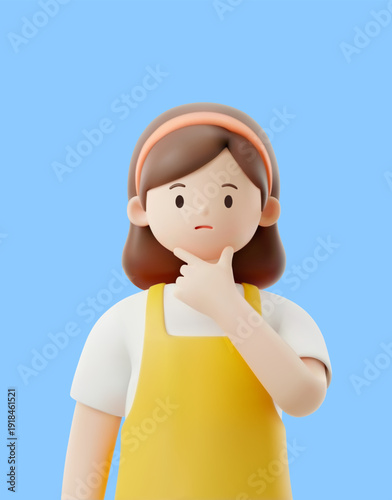 전문 직업을 가진 3D 캐릭터
