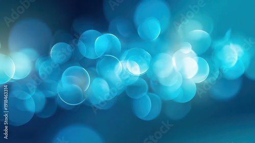 Soft Blue Bokeh Background with Artistic Light Circles and Glow