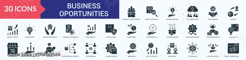 Business Business Opportunities Icon Pack Illustration Vector Glyph Style