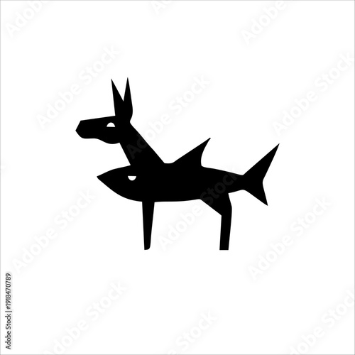 Print Shark and donkey logo design for your brand and company identity.