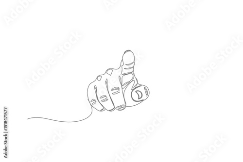 One Continuous Line Drawing of a Pointing Hand Gesture