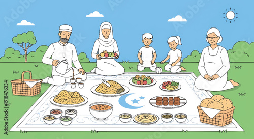 Chefs preparing delicious food in a serene outdoor setting with fresh ingredients and beautiful surroundings