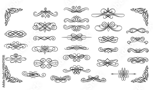 SEO Title
Vintage Calligraphic Ornamental Flourish and Filigree Element Vector Collection