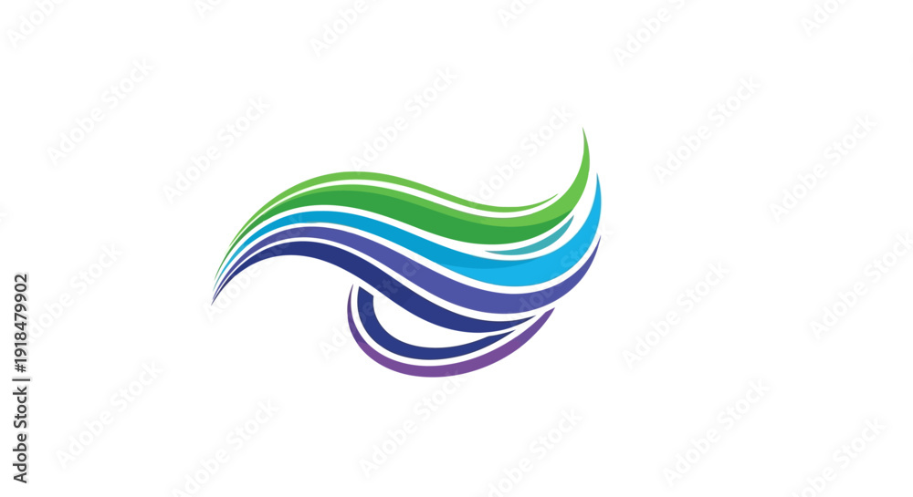 Obraz premium Abstract wave illustration with flowing curves and vibrant colors in a dynamic motion