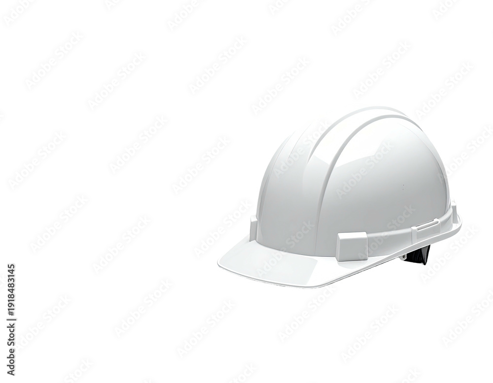 Fototapeta premium Isolated bright white safety headgear on a dark backdrop