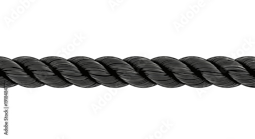 Thick Twisted Rope Detail Macro Shot on White Background