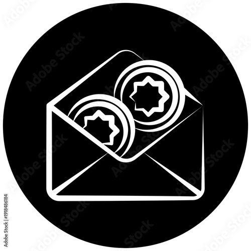 Eid Envelope Icon Button Mini Illustration, Use For Modern Concept, Print, Ui, Ux Kit, Web And App Development. Vector Related To Ramadan, Eid Al-Fitr, Eid Al-Adha And More