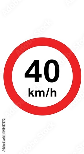 Free Download Speed limit road sign 40 kmh. - GFXLoad