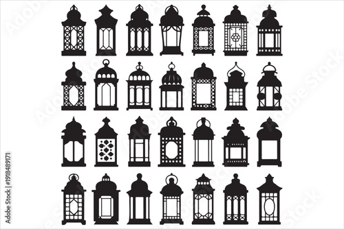 Ramadan Kareem Islamic Icon Set Vector Illustration