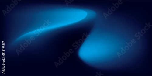Abstract Blue Light Swirls on Dark Background.