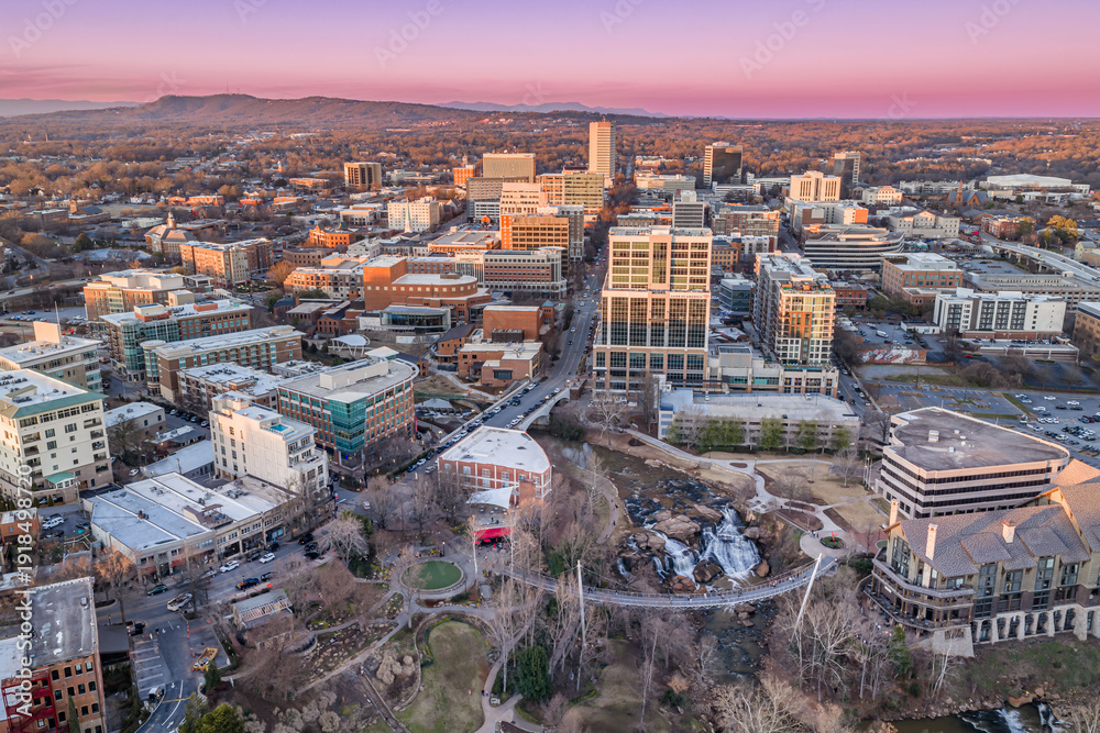 Fototapeta premium Greenville, South Carolina downtown