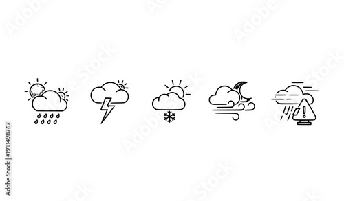 Title:
Modern Rounded Weather Icon Set Flat Climate Forecast Vector Illustration