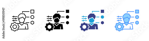 Adaptability icon set multiple style collection