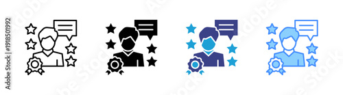 Reputation icon set multiple style collection