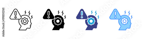 Attentiveness icon set multiple style collection