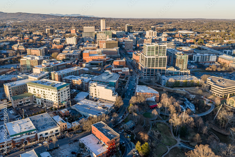 Fototapeta premium Greenville, South Carolina downtown