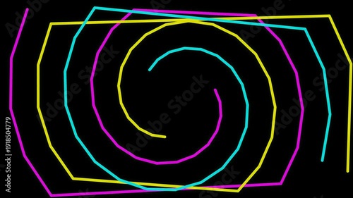 Colorful Neon Spiral Light Art for Digital Backgrounds
