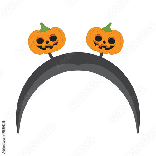 Pumpkin halloween headband accessory cartoon illustration