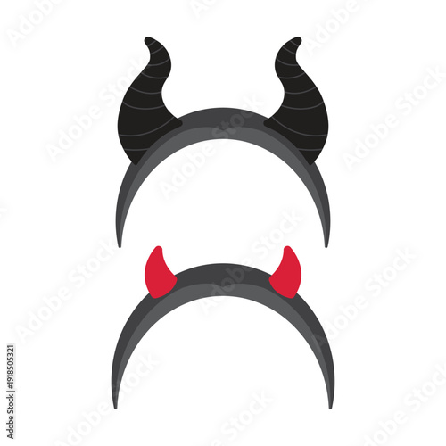 Horn halloween headband accessory cartoon illustration