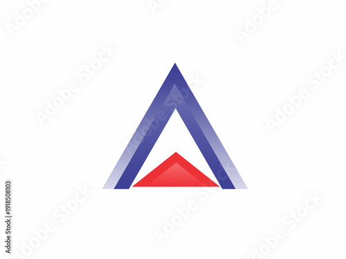 Geometric Delta Shape or Arrow Up Logo Icon for Business Innovation and Technology.