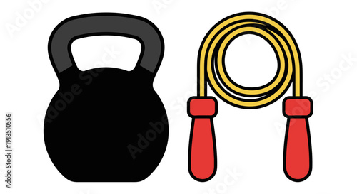 Fitness Equipment Graphic Illustration