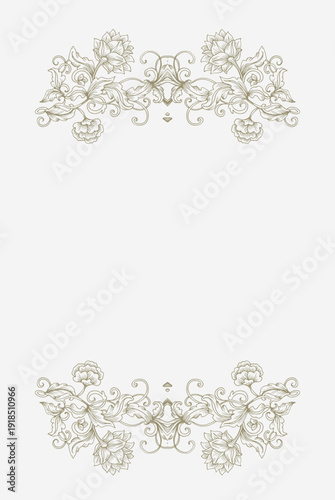 Set of decorative elements, floral border ornaments, rosettes, textures
