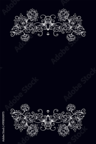 Set of decorative elements, floral border ornaments, rosettes, textures