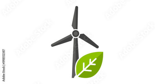 Wind Turbine and Leaf Image