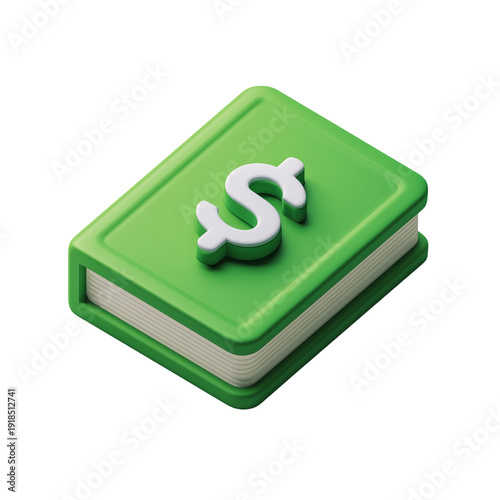 Wallpaper Mural A green book with a white dollar sign on the cover lying open slightly on a reflective surface isolated on transparent background Torontodigital.ca
