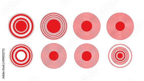 Abstract circular target pattern with concentric rings in pink and red tones.