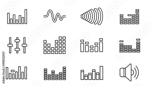Collection of Chart and Analytics Icons for Infographics.