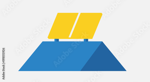 Roof with solar panels in 3D view