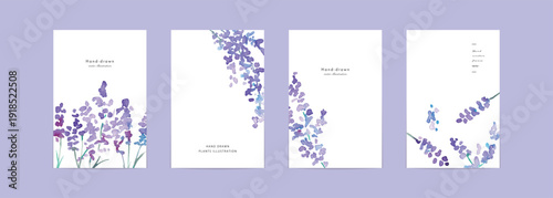 水彩画。水彩タッチの春の植物テンプレート。花と植物の装飾背景セット。
Watercolor painting. Spring botanical template with watercolor touches. Floral and botanical decorative background set.