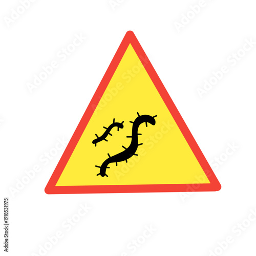 virus warning sign icon on white background