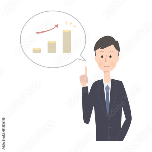 収入アップについて話すビジネスマン