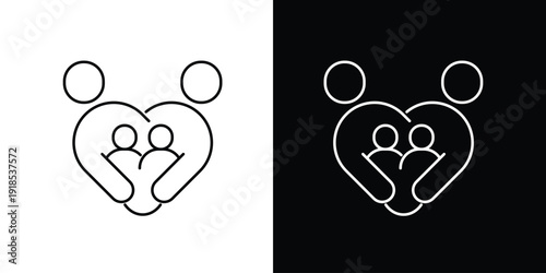 Family Love Heart Icon A Symbol of Unity, Care, and Togetherness for Your Designs