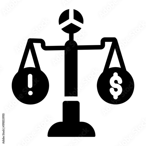 Risk reward balance Solid icon